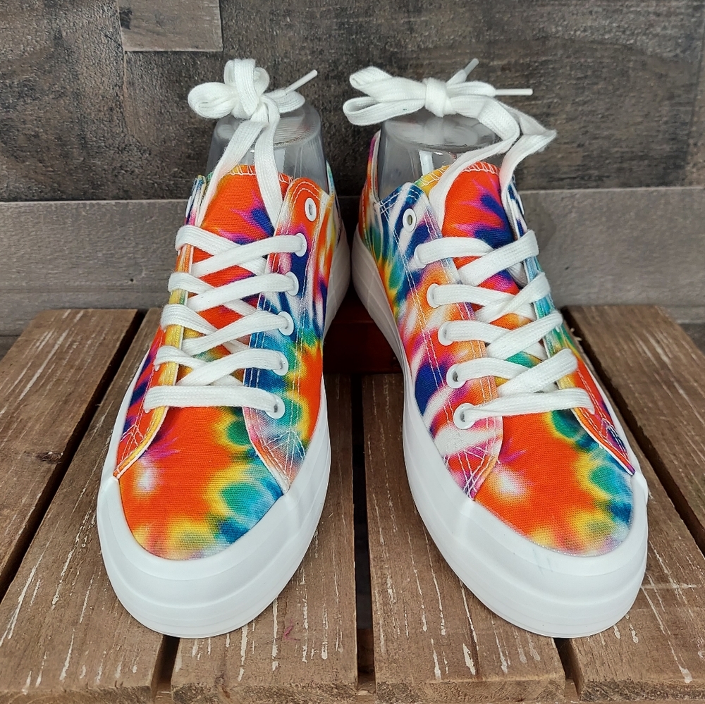 Restricted Platform Tie Dye Canvas Sneakers